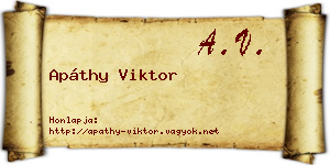 Apáthy Viktor névjegykártya