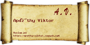 Apáthy Viktor névjegykártya